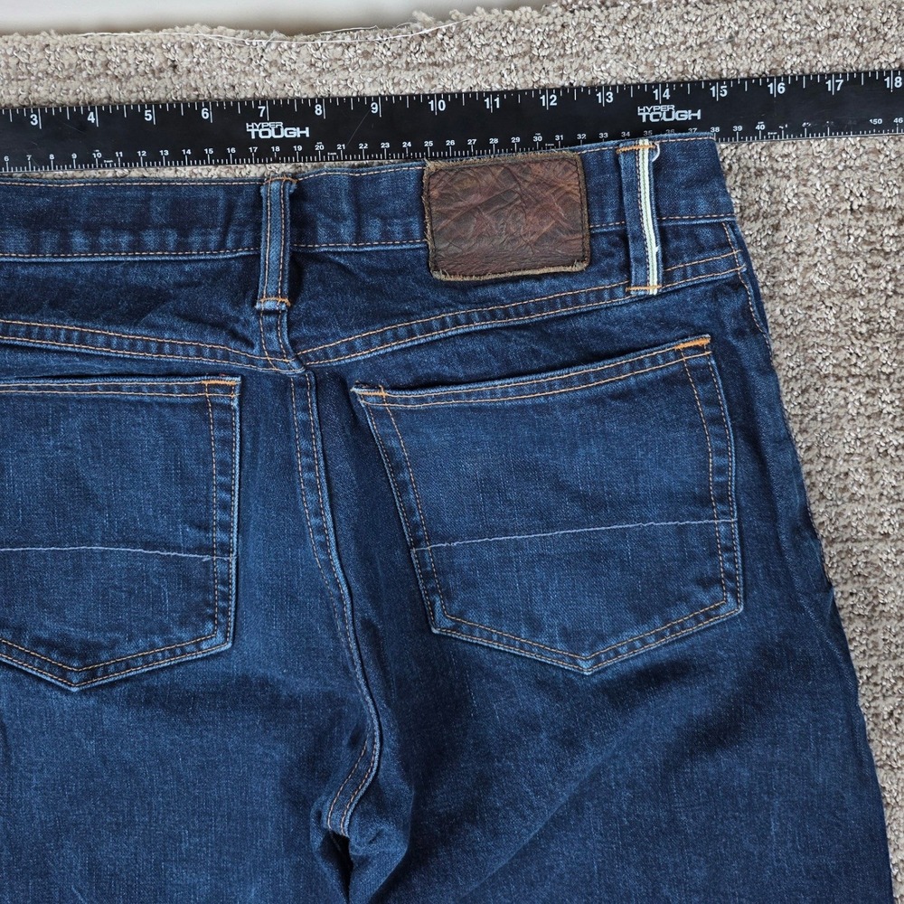 Gustin Mens Cone Mills Selvedge Denim Jeans Dark Indigo Blue 12.5oz Button Fly - Picture 14 of 15